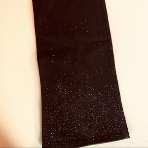 black crystal embellished boot cut jeans W62